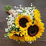 Enticing Sunflowers Beautifully Tied Bouquet