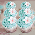 Flower On Top Designer Vanilla Cupcakes Set Of 6
