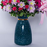 Gracious Mixed Flowers In Designer Vase