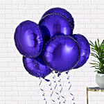 Helium Filled 6 Blue Foil Balloons