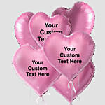 Pink Heart Shaped Customized Text Balloons