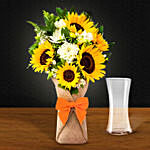 Sunflower Galore Bunch With Vase