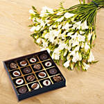 Fragrant Freesia Bunch With Premium Chocolates