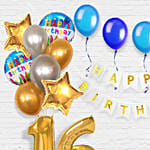 Happy Birthday and  Numeric Balloons Decor