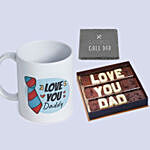 Love U Dad Chcolates with Mug n Coaster