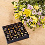Mix Flower Bouquet With Chocolates