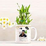 Personalised Graduation Mug with Lucky Bamboo