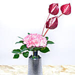 Carnations Galore in Silver Vase