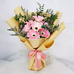 Lovely Pink N Purple Gerberas Bouquet Deluxe