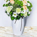 Pastel Perfection in White Vase
