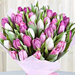 Pink White Tulips Bunch Standard