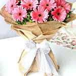 Refreshing Dark Pink Gerberas Bouquet Premium