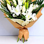 White Beauty Lilies Bouquet Deluxe