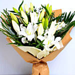 White Beauty Lilies Bouquet Deluxe