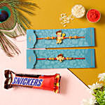 2 Devotional Kids Rakhis & Snickers Chocolate Bar
