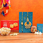 Crescent Lumba Rakhi Set & Kids Rakhi With Cashew