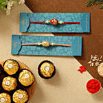 Set Of 2 Traditional Stone Rakhis & Ferrero Rocher