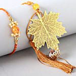 Maple Leaf Modern Design Lumba Rakhi Set