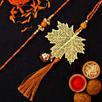 Maple Leaf Modern Lumba Rakhi Set With 3 Pcs Ferrero Rocher