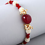 Red Beads Pearl Designer Rakhi
