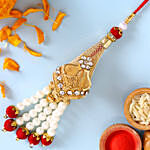 Traditional Pearl Golden Lumba Rakhi