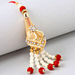 Traditional Pearl Golden Lumba Rakhi