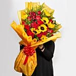 Grand Bouquet of Roses n Sunflowers