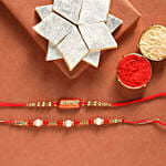 Kaju Katli Box With Pearl & Capsule Rakhis