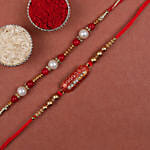 Kaju Katli Box With Pearl & Capsule Rakhis