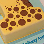 Number 1 Cute Giraffe Red Velvet Cake