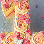 Number 1 Fondant Flowers Chocolate Cake