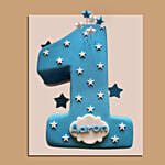 Number 1 Starry Fondant Red Velvet Cake