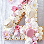 Number 4 Designer Macarons Vanilla Cake