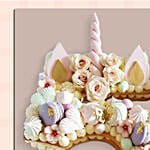 Number 5 Macarons Artificial Flowers Vanilla Cake