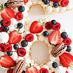 Number 6 Macarons Berries Vanilla Cake