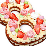 Number 8 Strawberries Decked Designer Vanilla Cake