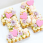 Number 14 Fondant Heart Flowers Vanilla Cake