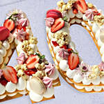 Number 40 Macarons Berry Red Velvet Cake