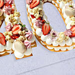 Number 40 Macarons Berry Red Velvet Cake