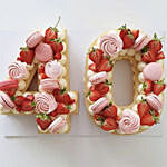 Number 40 Macarons Strawberries Vanilla Cake