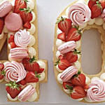 Number 40 Macarons Strawberries Vanilla Cake