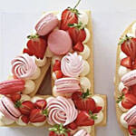 Number 40 Macarons Strawberries Vanilla Cake