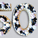 Number 50 Macarons Blueberries Chocolate Cake
