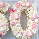Number 60 Macarons Fondant Flowers Vanilla Cake