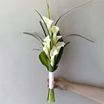 Beautifully Tied White Calla Lilies Bunch