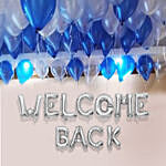 Welcome back Blue and Silver Balloon Decor