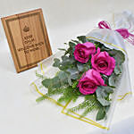 Roses and wooden Engraved Plaque