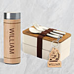 Personalised Bottle with Lunch box and Tag