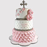 3 Layered Christening Marble Cake