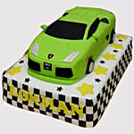 Designer Green Car Marble Cake